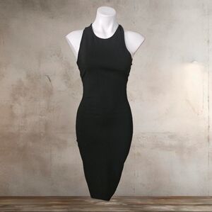 12th Heart/ Sleek Black Halter Bodycon Dress Size M